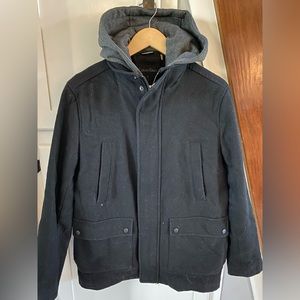 Calvin Klein Mens Overcoat w/ removable hood